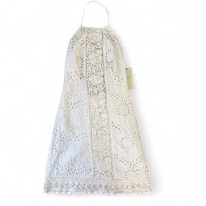 Zara White Lace Halter Mini Dress NWT
